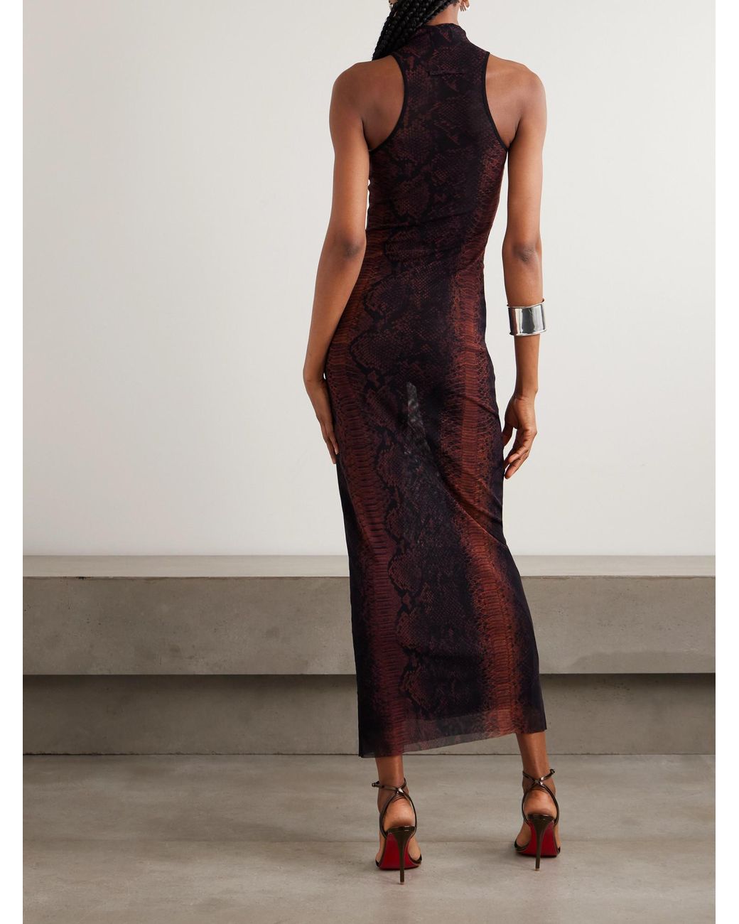Jean Paul Gaultier Purple High Neck Long Dress