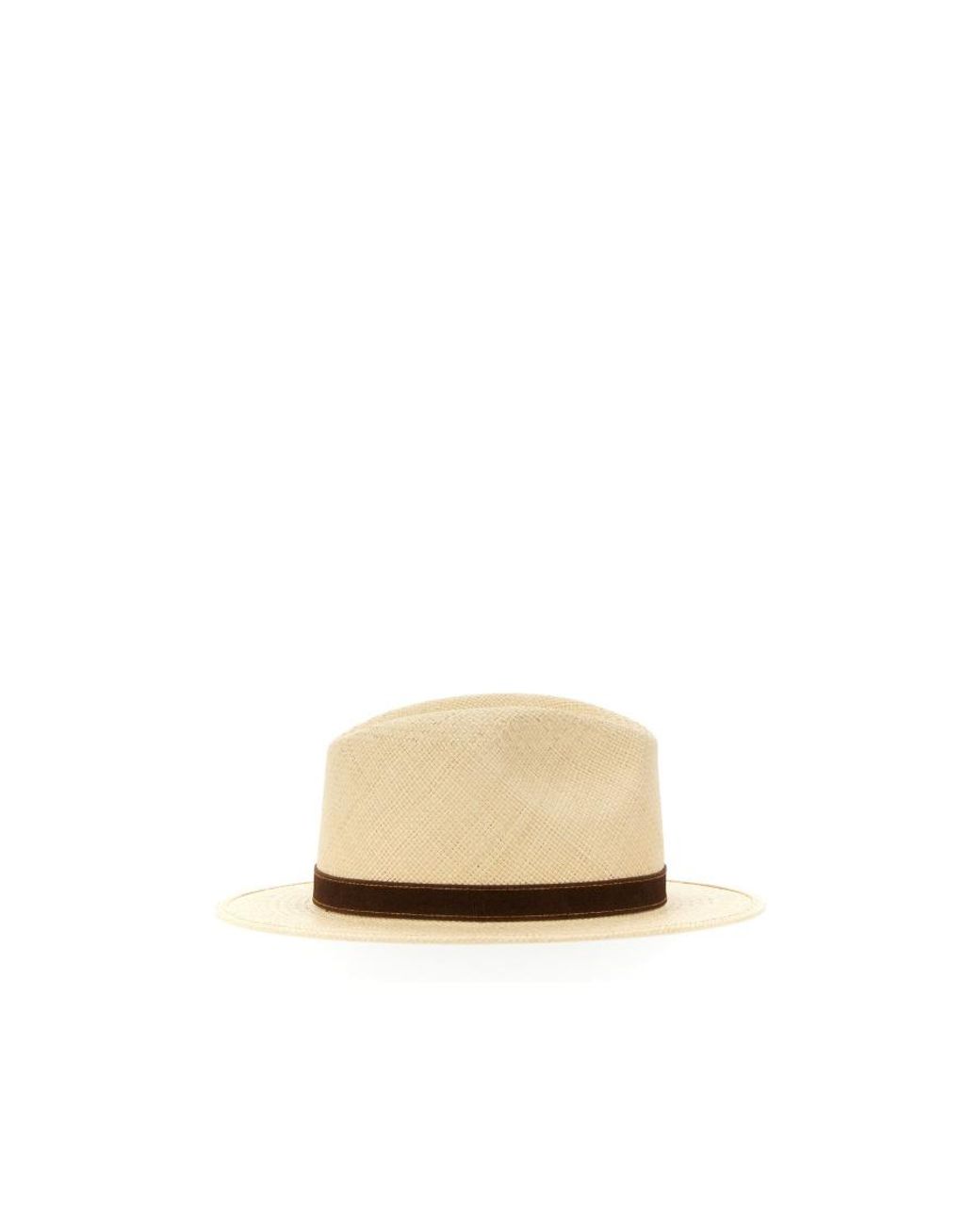 Borsalino White Interwoven Sun Hat for men