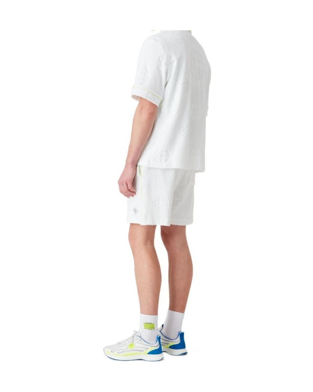 Casablanca White Towelling Monogram Bermuda Shorts for men