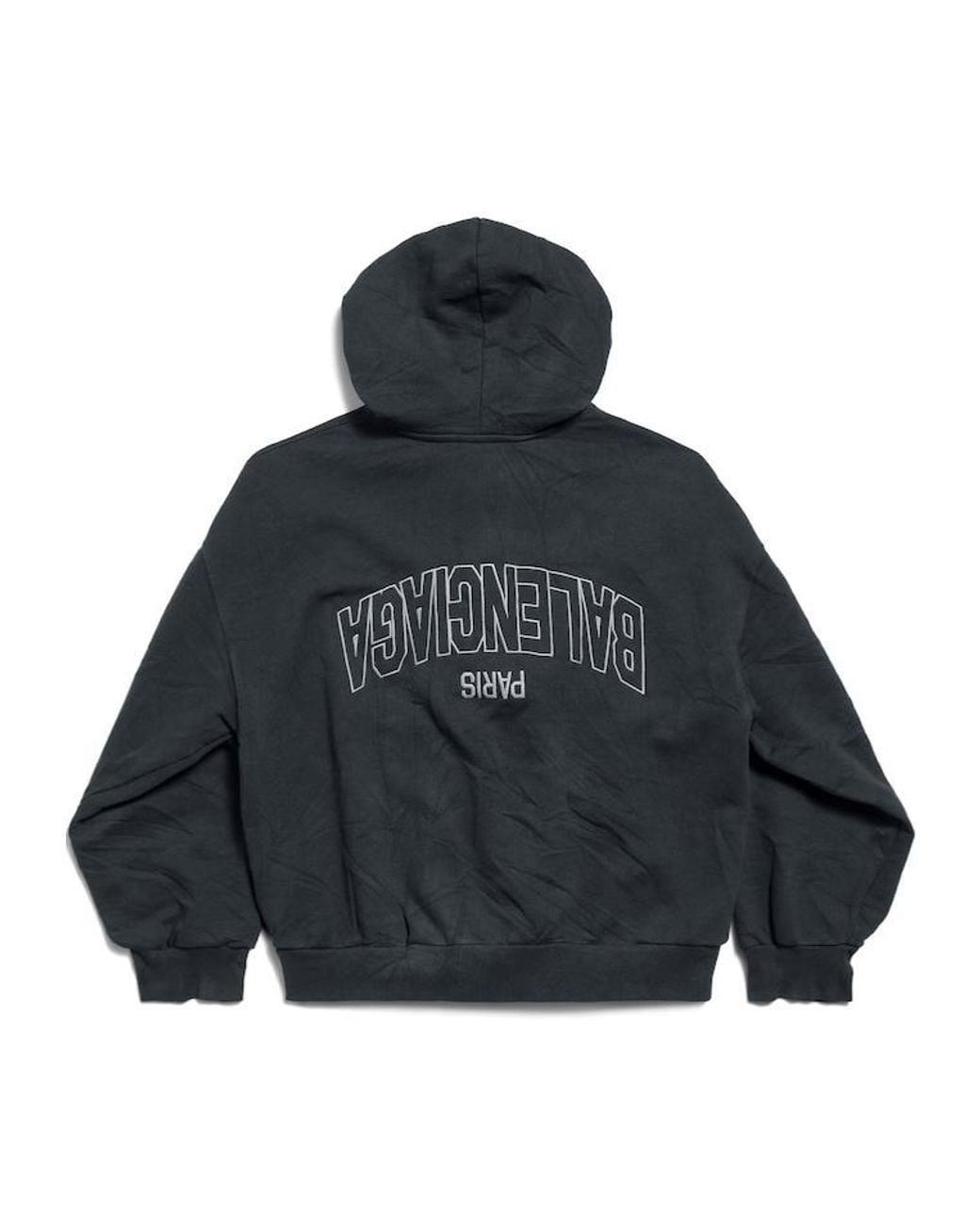 Balenciaga Blue Flipped Uni Zip-Up Hoodie for men