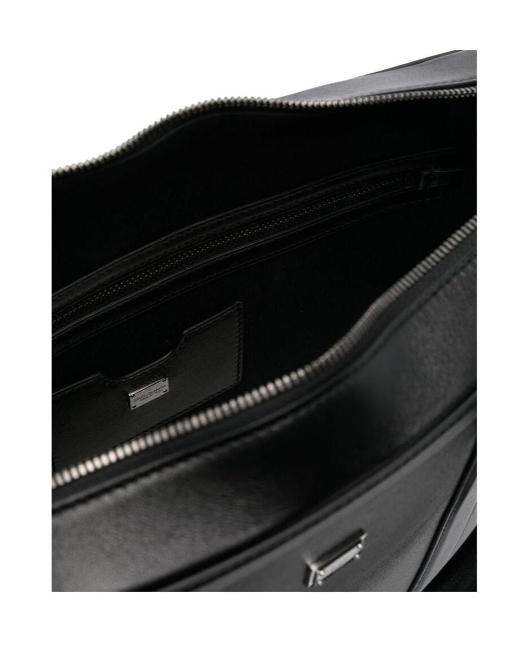 Dolce & Gabbana Black Logo Plaque Zipped Briefcase for men