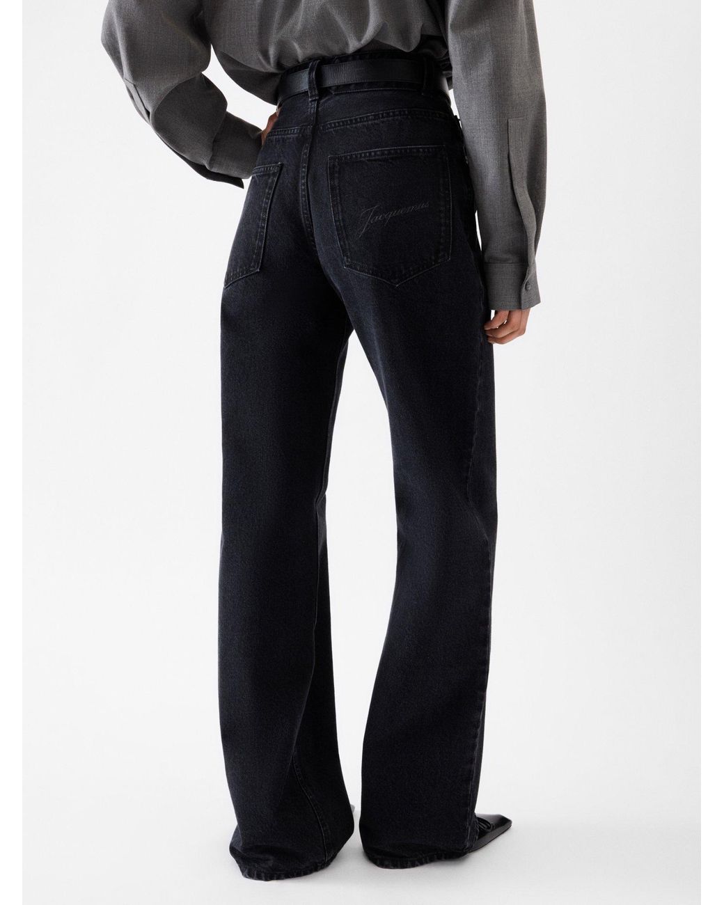 Jacquemus Black Wide Leg Denim Jeans