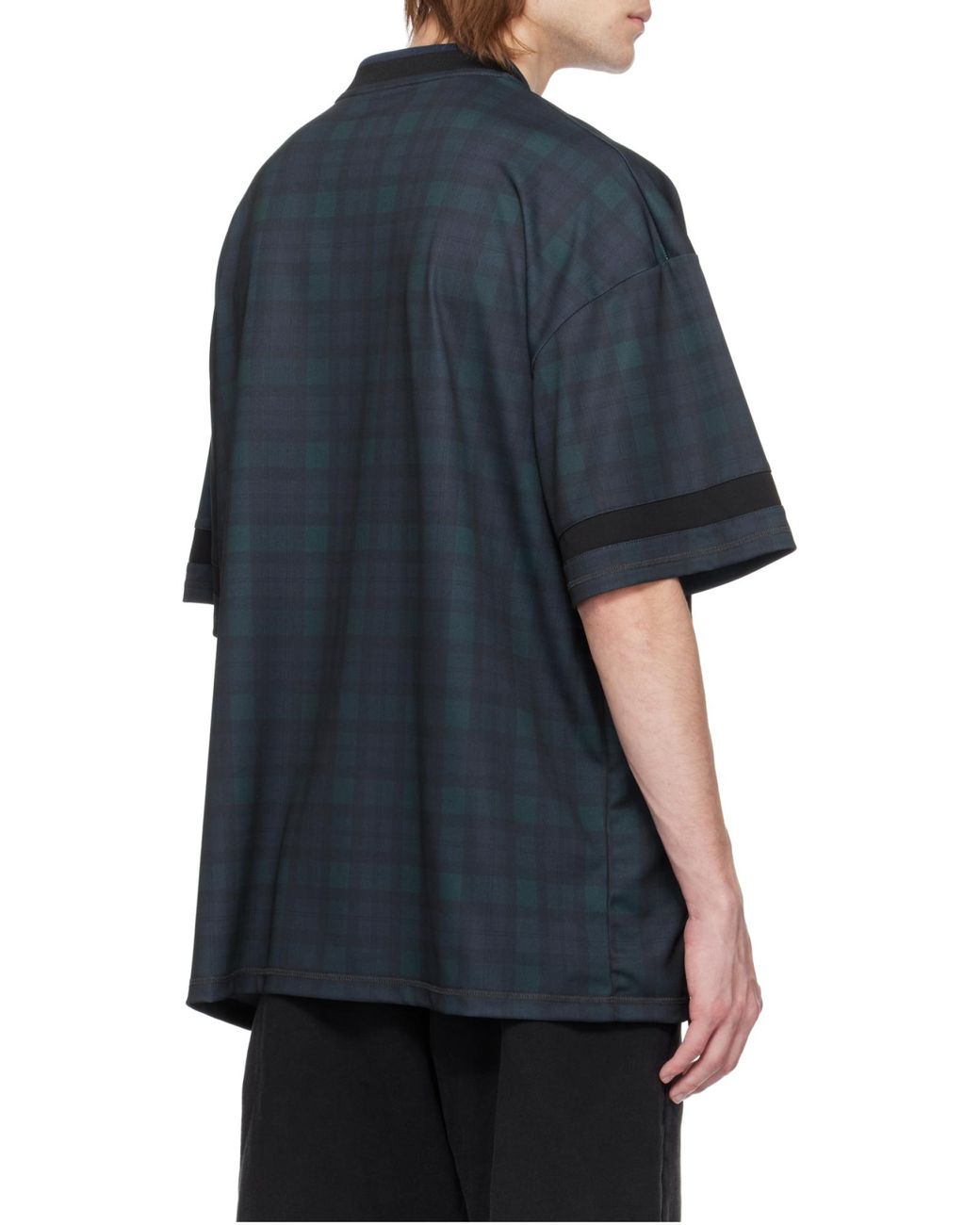 Martine Rose Blue Logo Printed Drop Shoulder Football T-Shirt for men