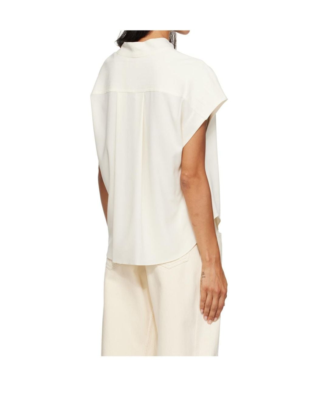 Isabel Marant White Selene Tie-Front Blouse