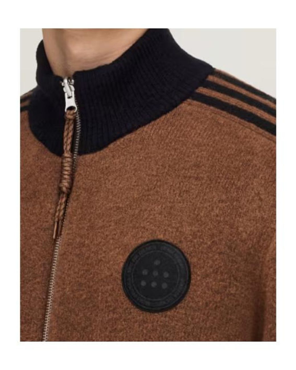 Adidas Originals Brown X Song For The Mute Logo Patch Zip-Up Jacket for men