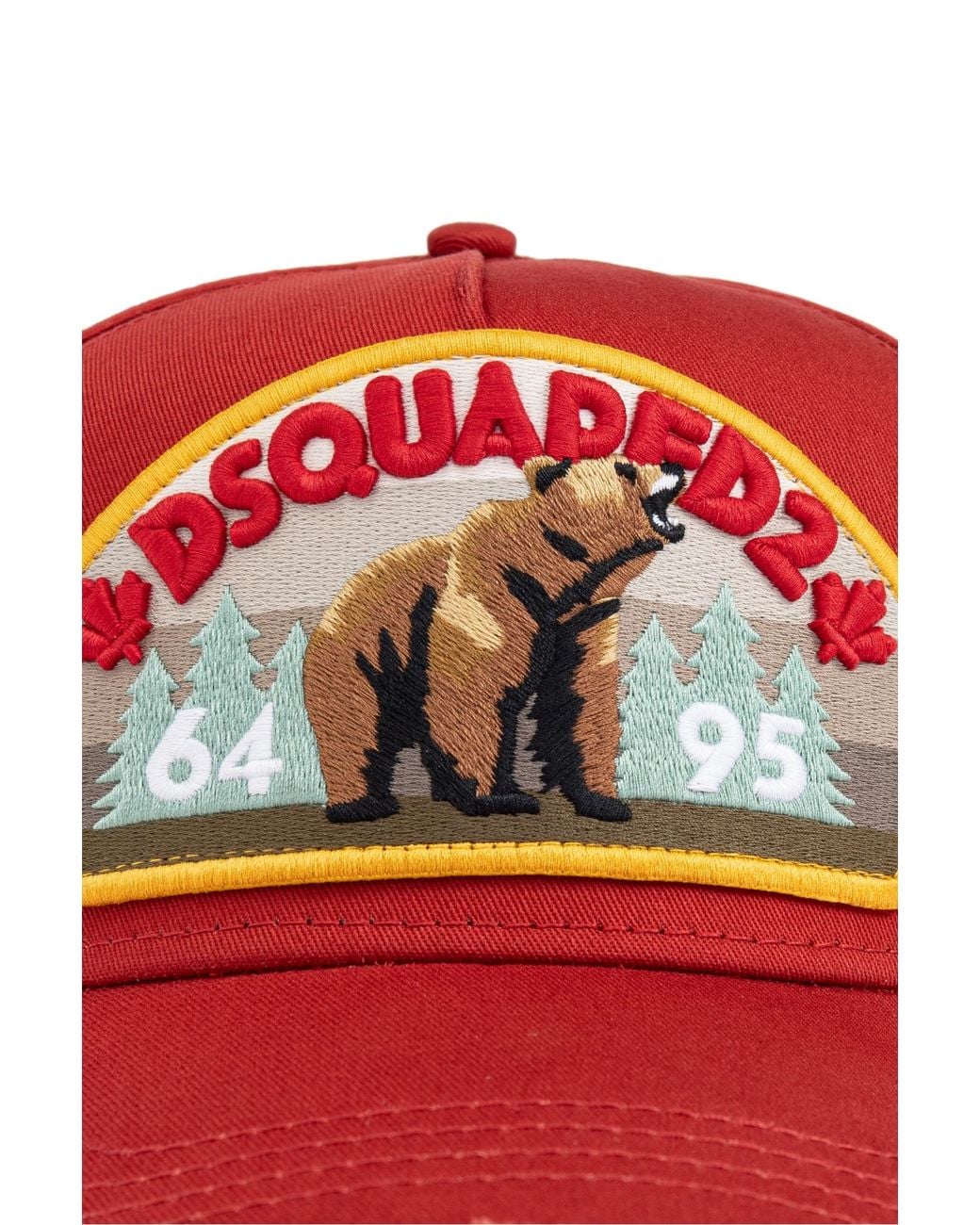 DSquared² Red Logo Patch Baseball Cap for men