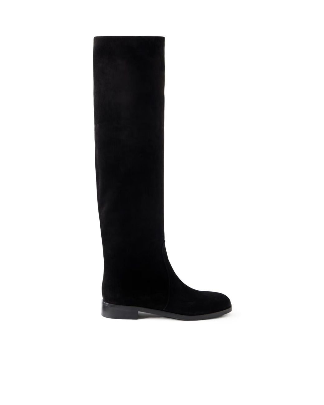 Gianvito Rossi Black Solid Suede Over-The-Knee Boots