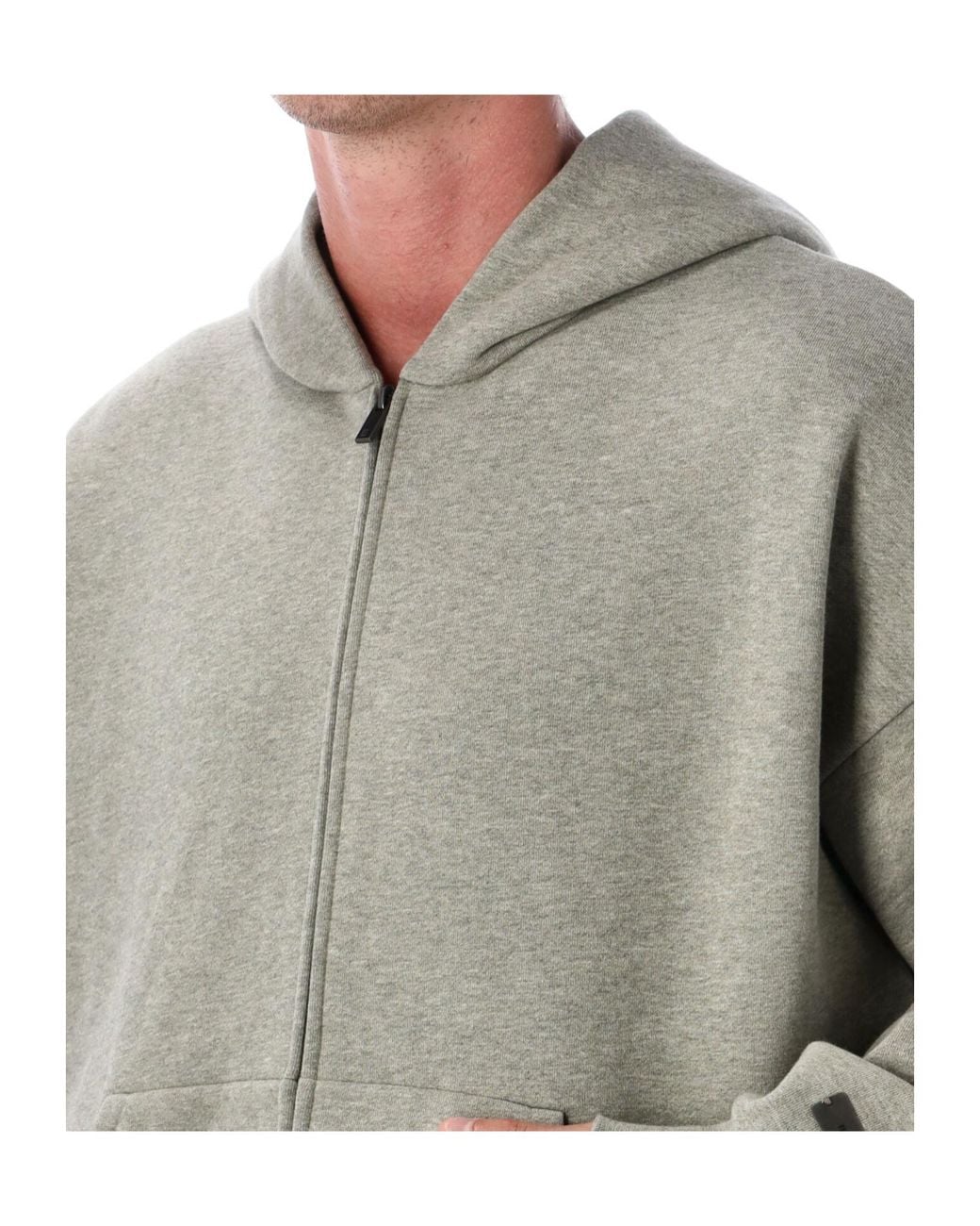 Fear Of God Gray Classic Fleece Zip-Up Hoodie for men