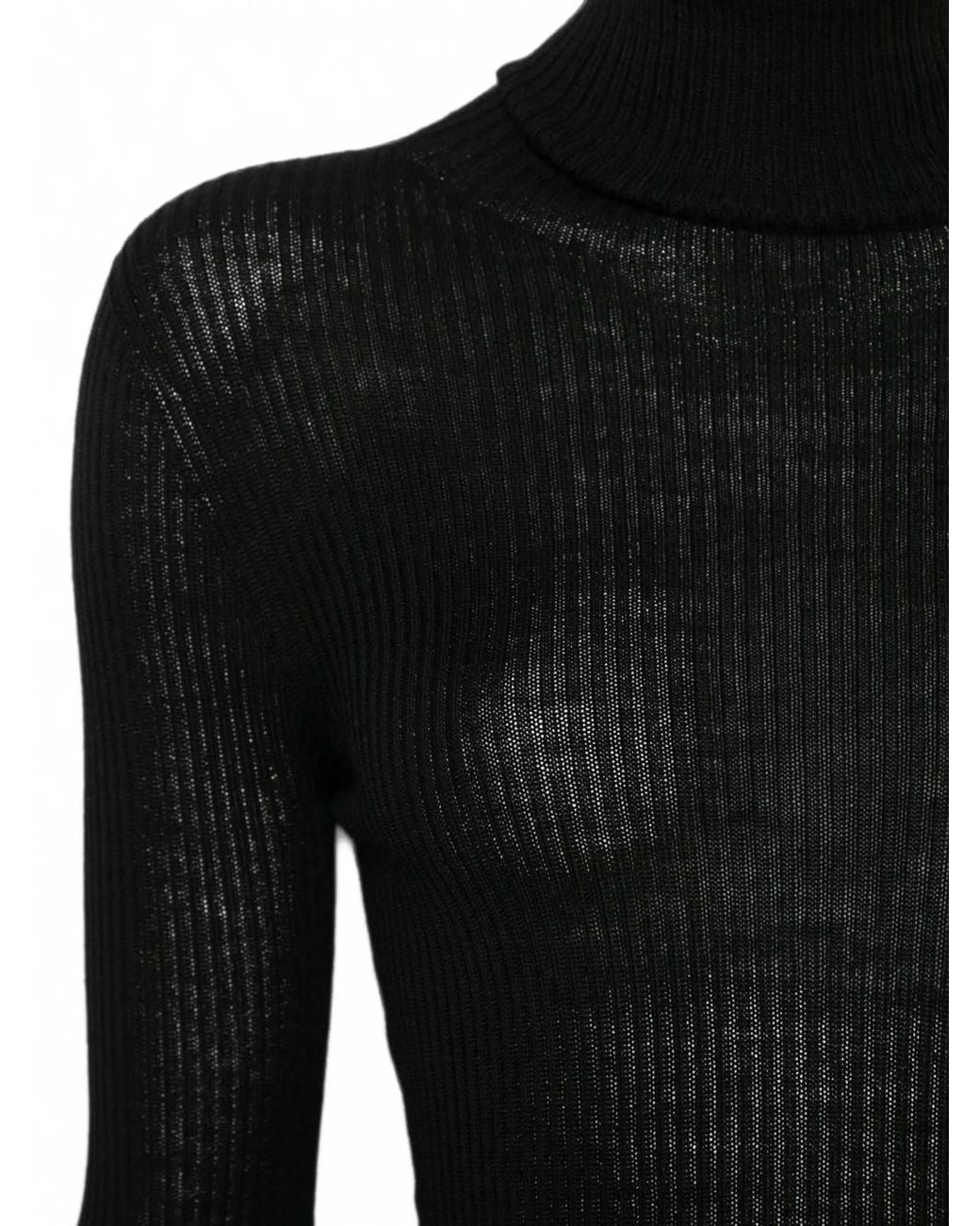 Roberto Collina Black High-Neck Knit Sweater