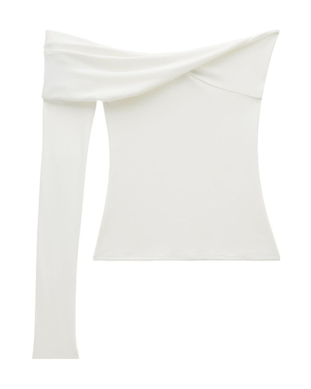 Courreges White Twist-Detail Crepe Top