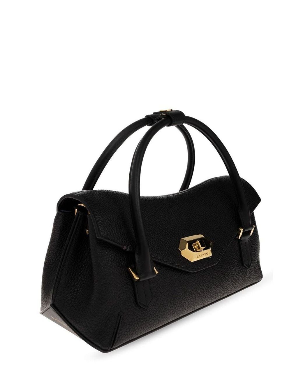 Lanvin Black Logo Detailed Tote Bag