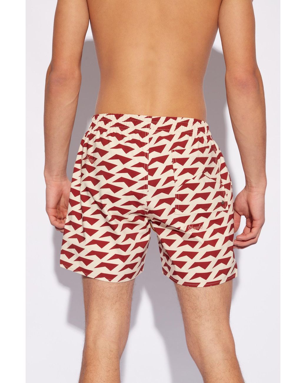 Rhude Red Dolce Vita Drawstring Swim Shorts for men