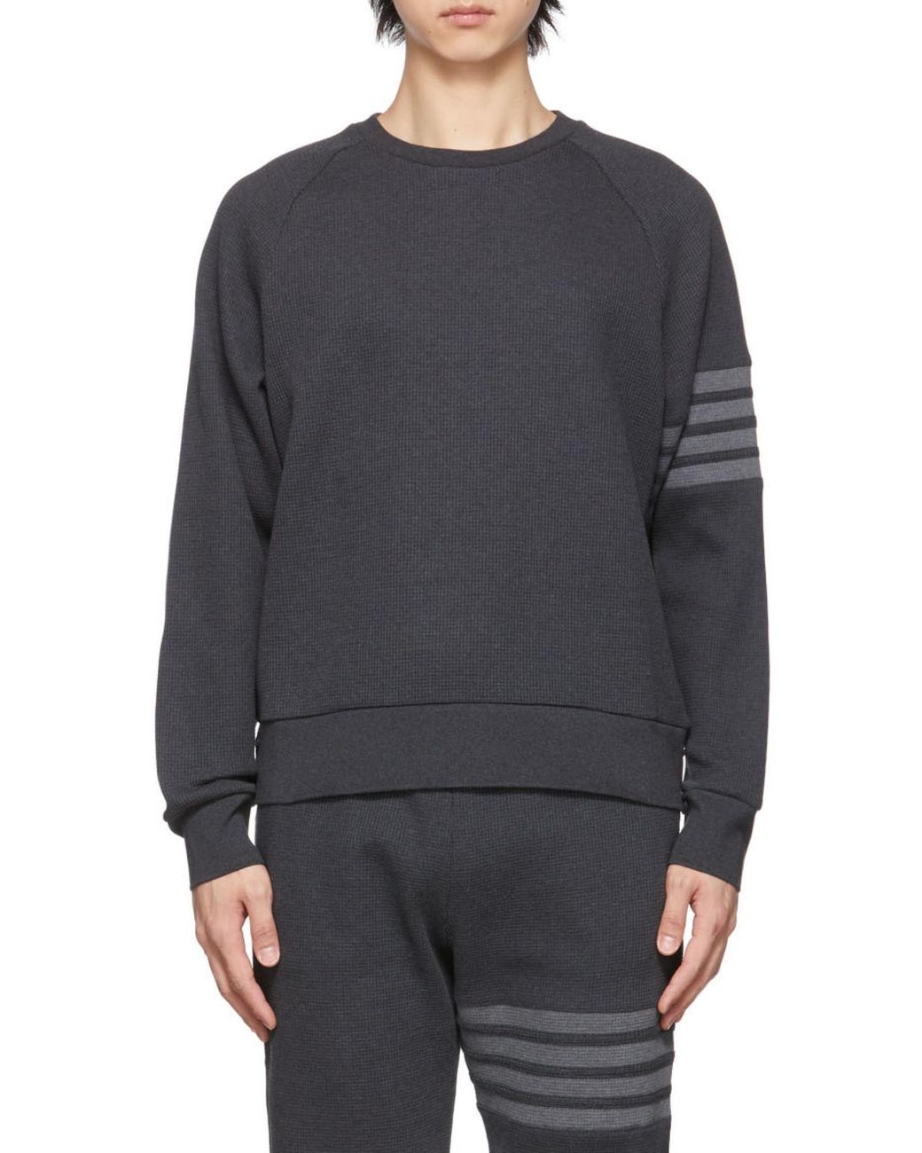 Thom Browne Blue 4-Bar Raglan-Sleeve Sweatshirt for men