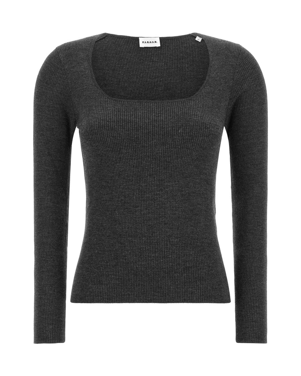 P.A.R.O.S.H. Black Long-Sleeve Knit Top