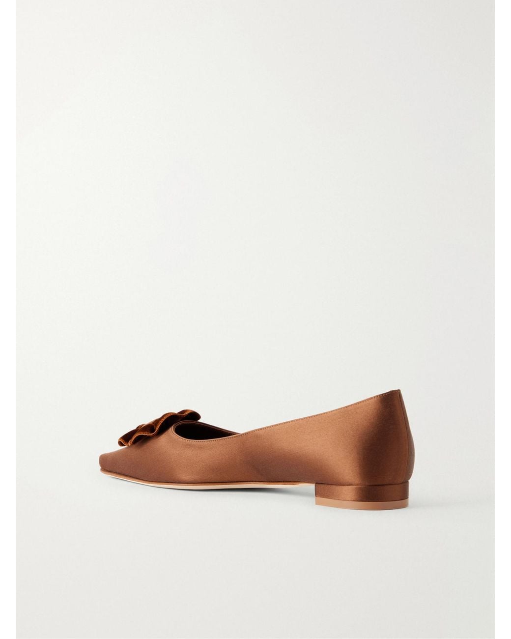 Manolo Blahnik Brown Handmade Ballet Flats