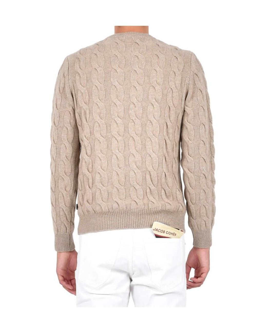 Jacob Cohen Natural Long-Sleeved Crewneck Jumper for men