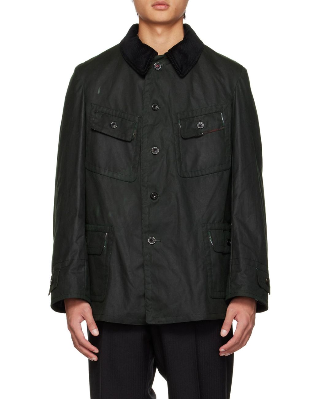 Maison Margiela Black Buttoned Long-Sleeved Jacket for men