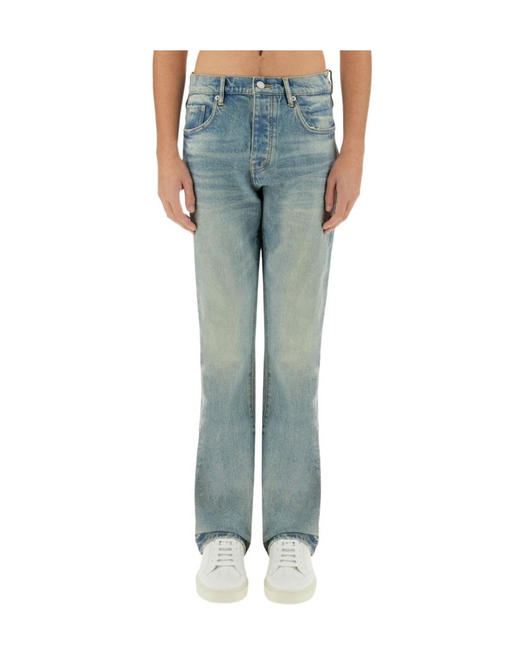 Purple Brand Blue Pinner Coated Vintage Denim Jeans for men