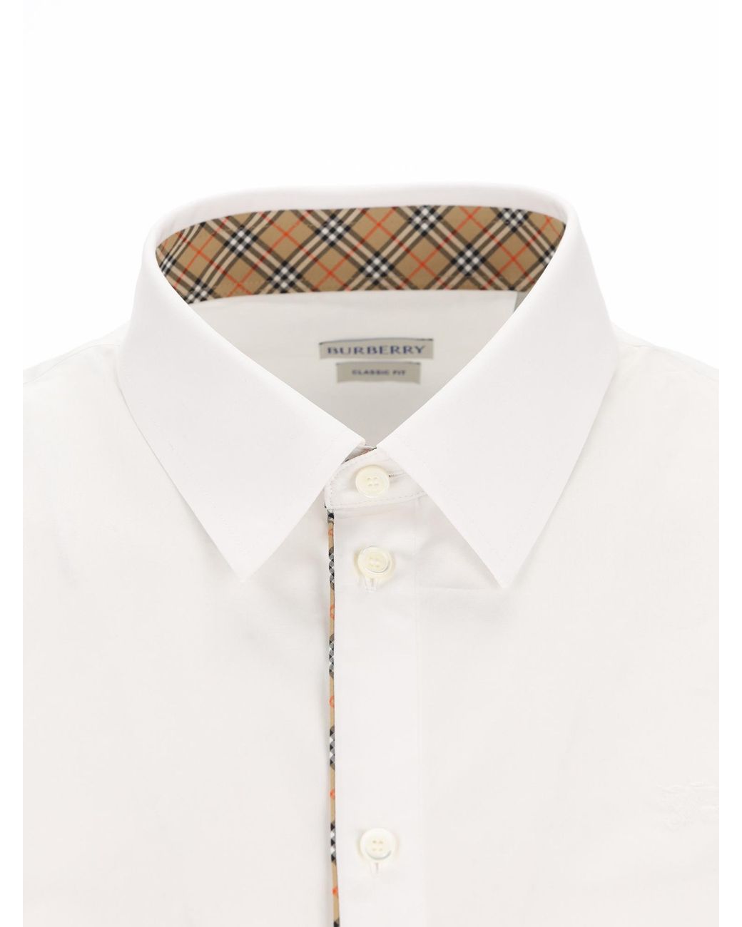 Burberry White Long Sleeved Buttoned Shirt for men