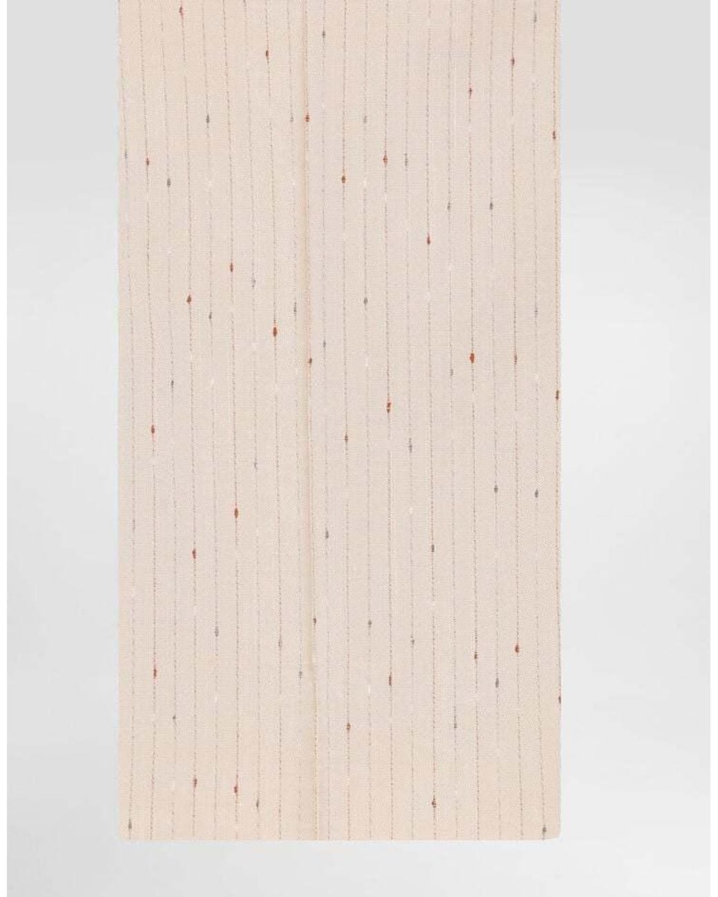Dolce & Gabbana White Pinstripe Straight-Leg Pants for men