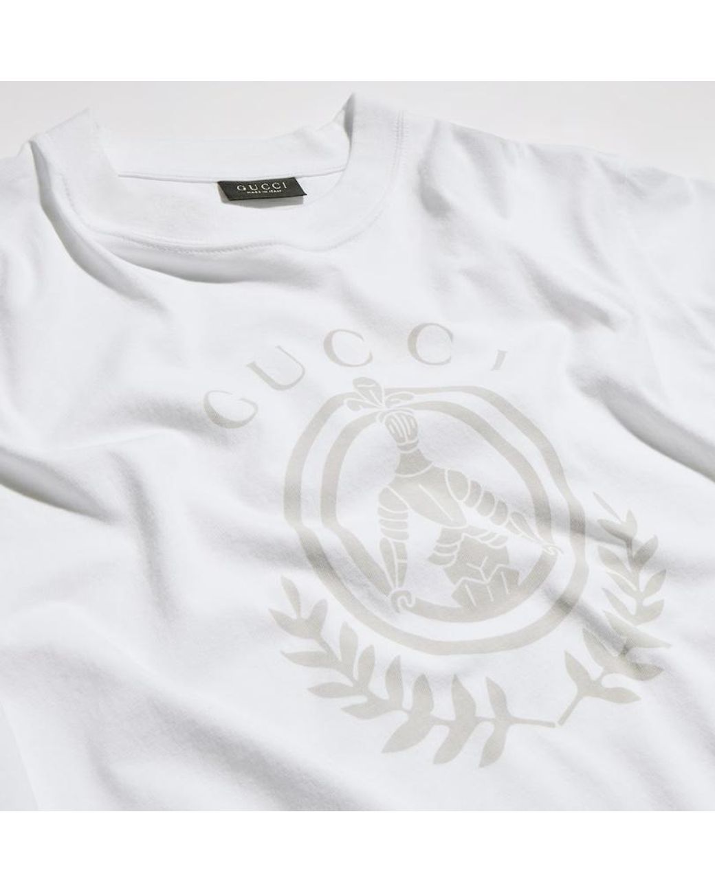 Gucci White Cotton Jersey T-Shirt With Print for men