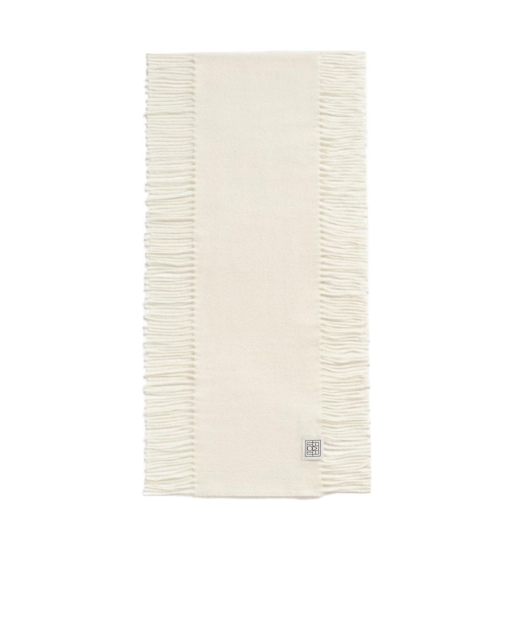 Totême White Cashmere Tassel Scarf Off