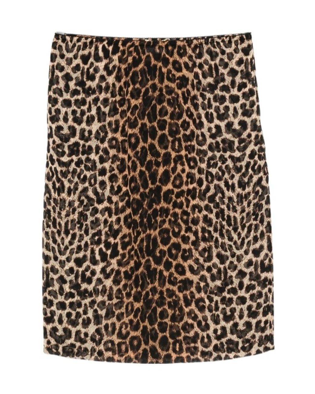 Saint Laurent Black Animla Printed Midi Skirt