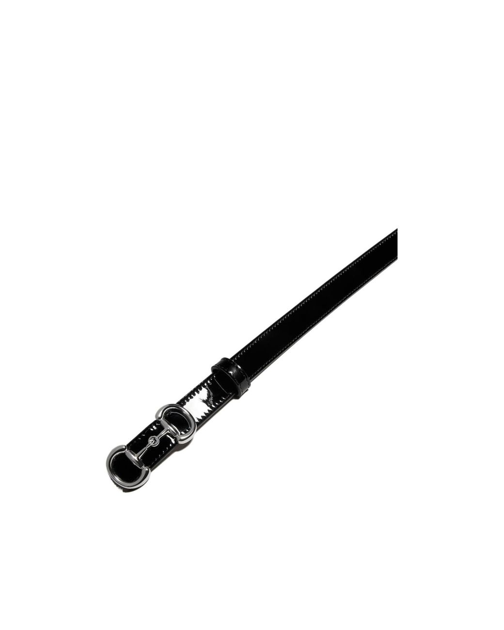 Gucci Black Thin Belt With Horsebit Buckle