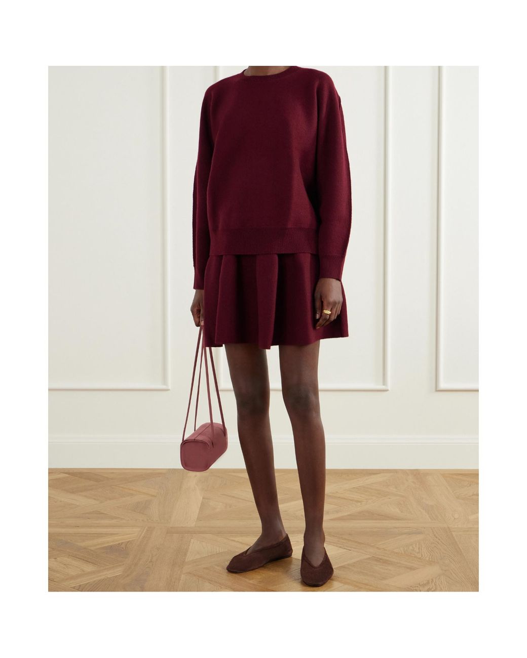 Lisa Yang Red Knitted Mini Skirt