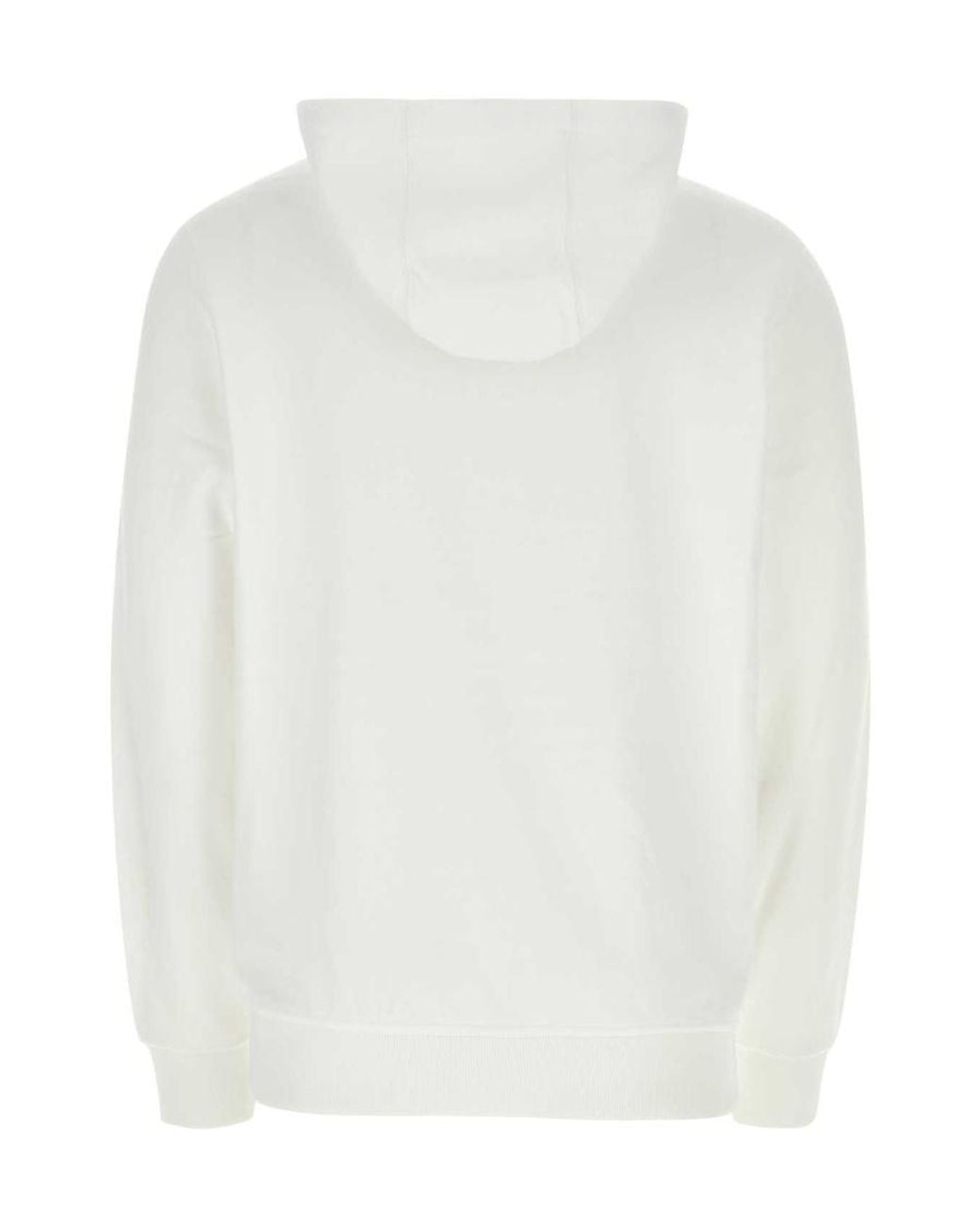 Burberry White Logo Detailed Drawstring Hoodie for men