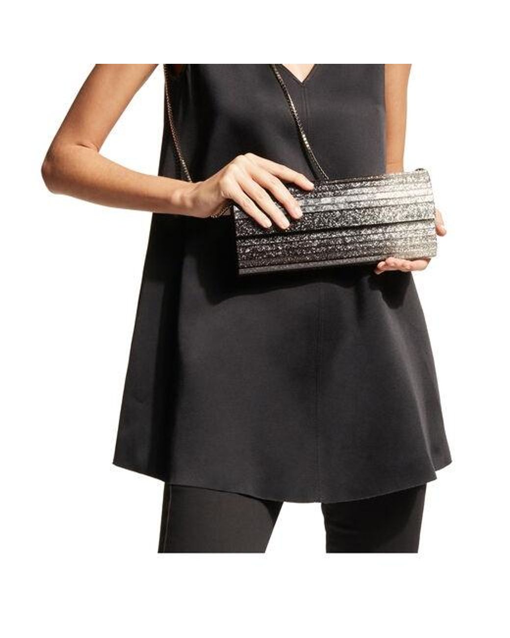 Jimmy Choo Gray Sweetie Embellished Clutch Bag