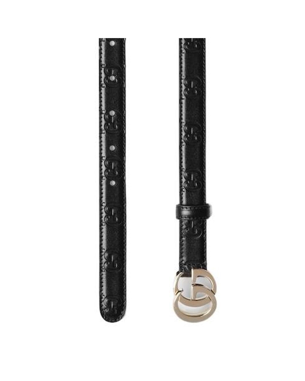 Gucci White Gg Milano Thin Belt