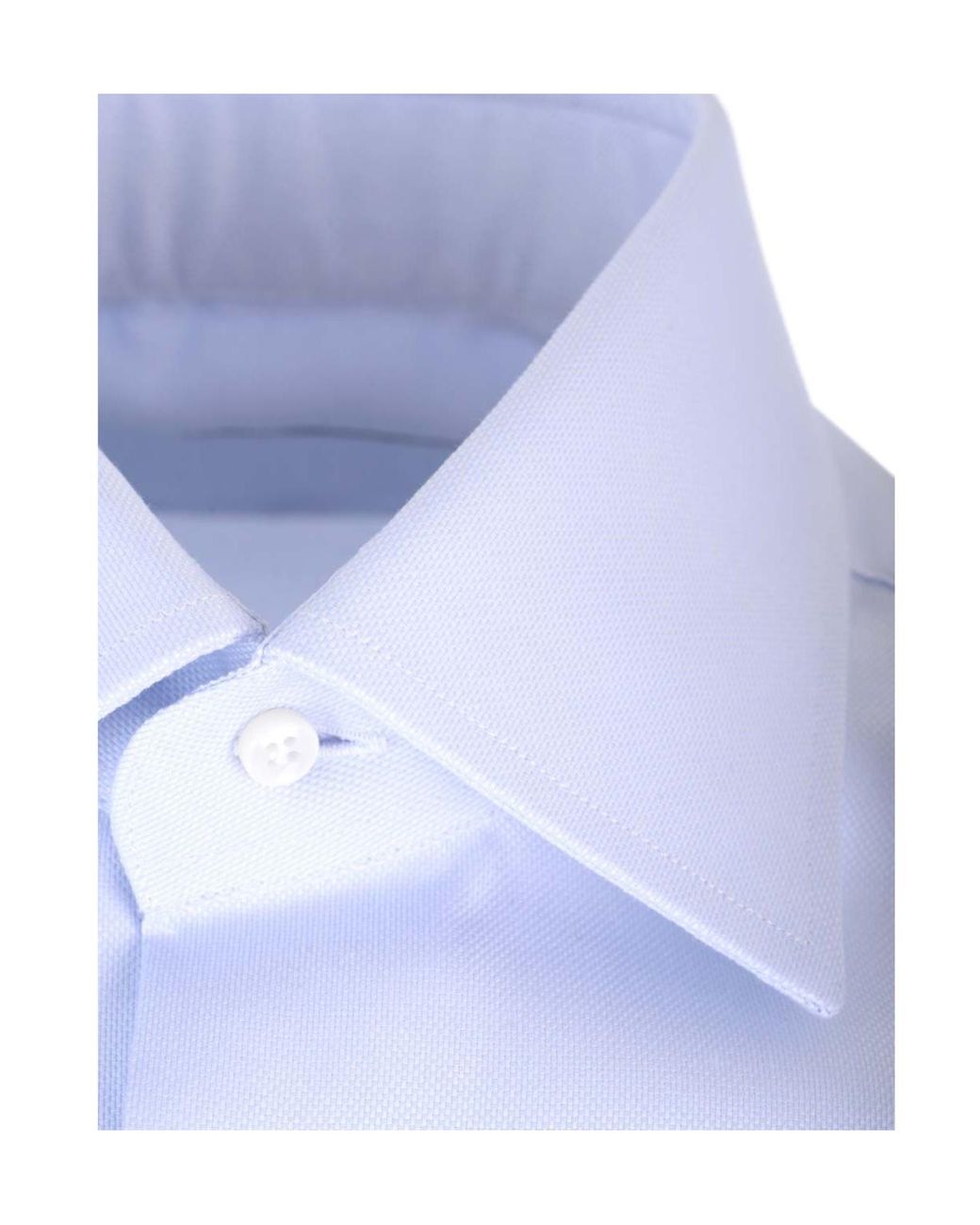 Barba Napoli Blue Long-Sleeved Curved Hem Shirt for men