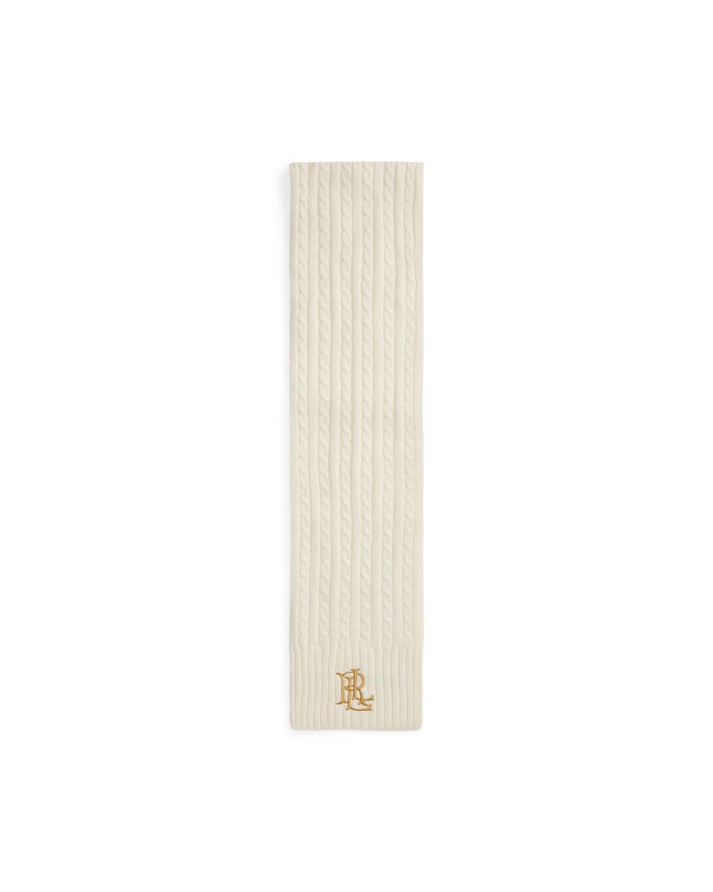 Ralph Lauren White Long Knitted Scarf