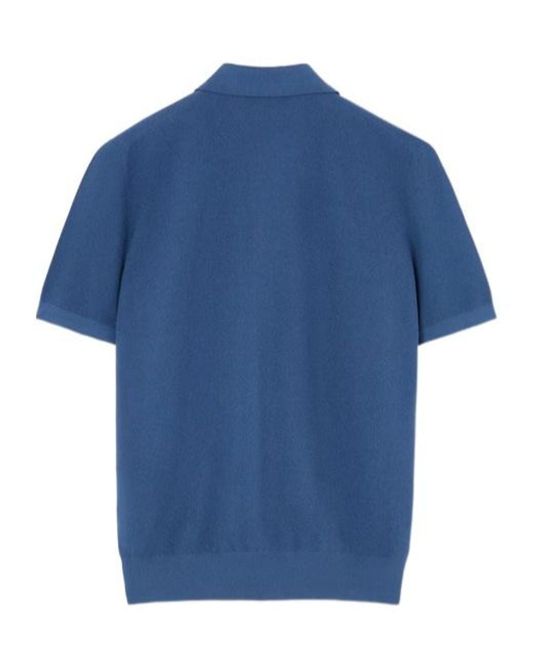 Loro Piana Blue Buttonless Polo Shirt for men