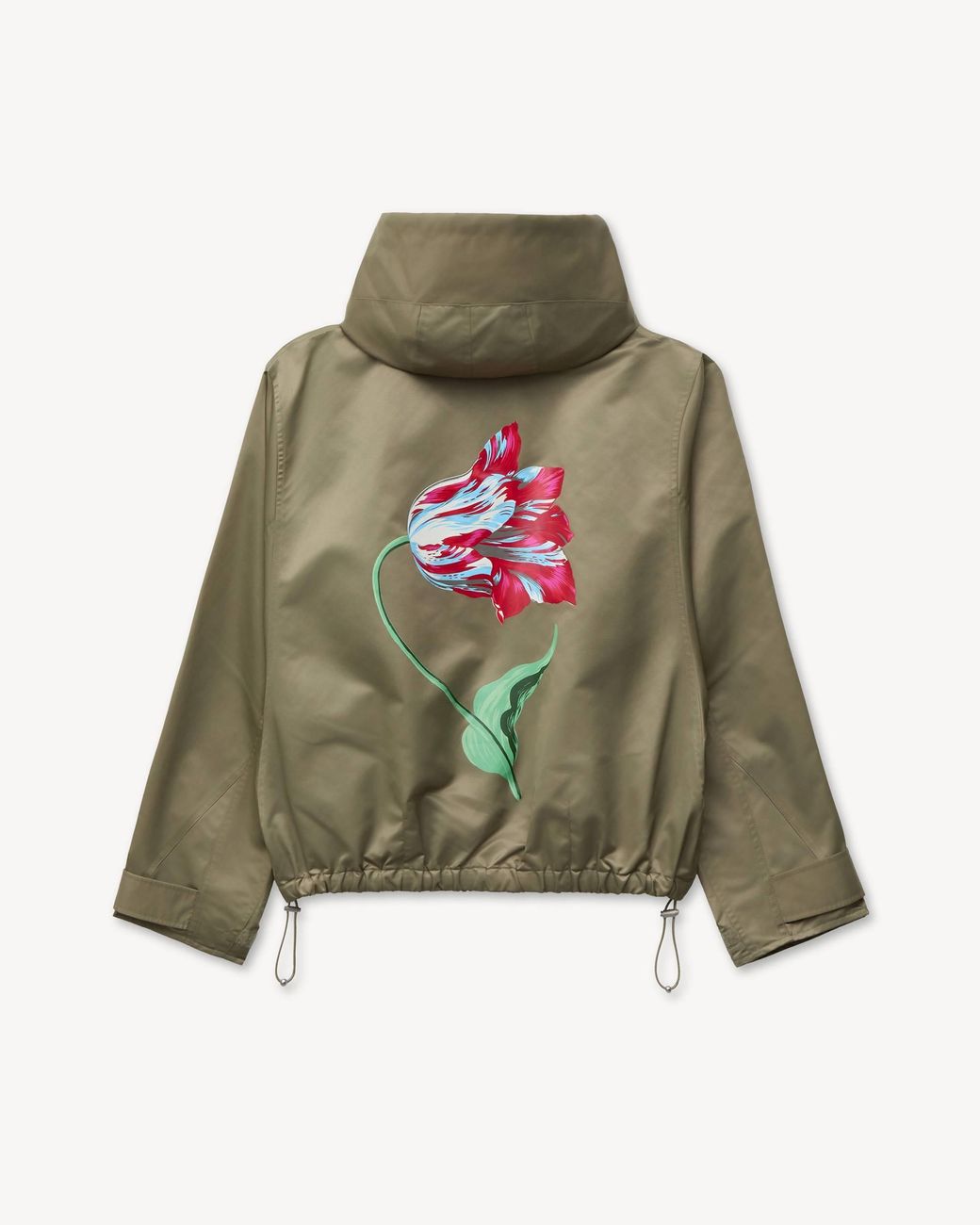 KENZO Green Floral Logo Hooded Jacket
