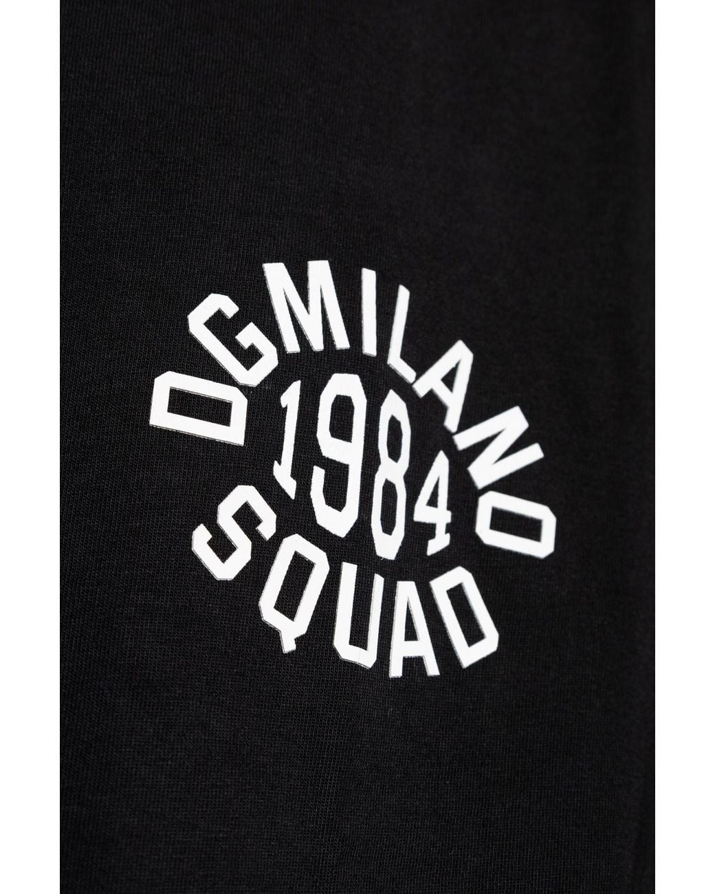 Dolce & Gabbana Black Logo Printed Crewneck T-Shirt for men