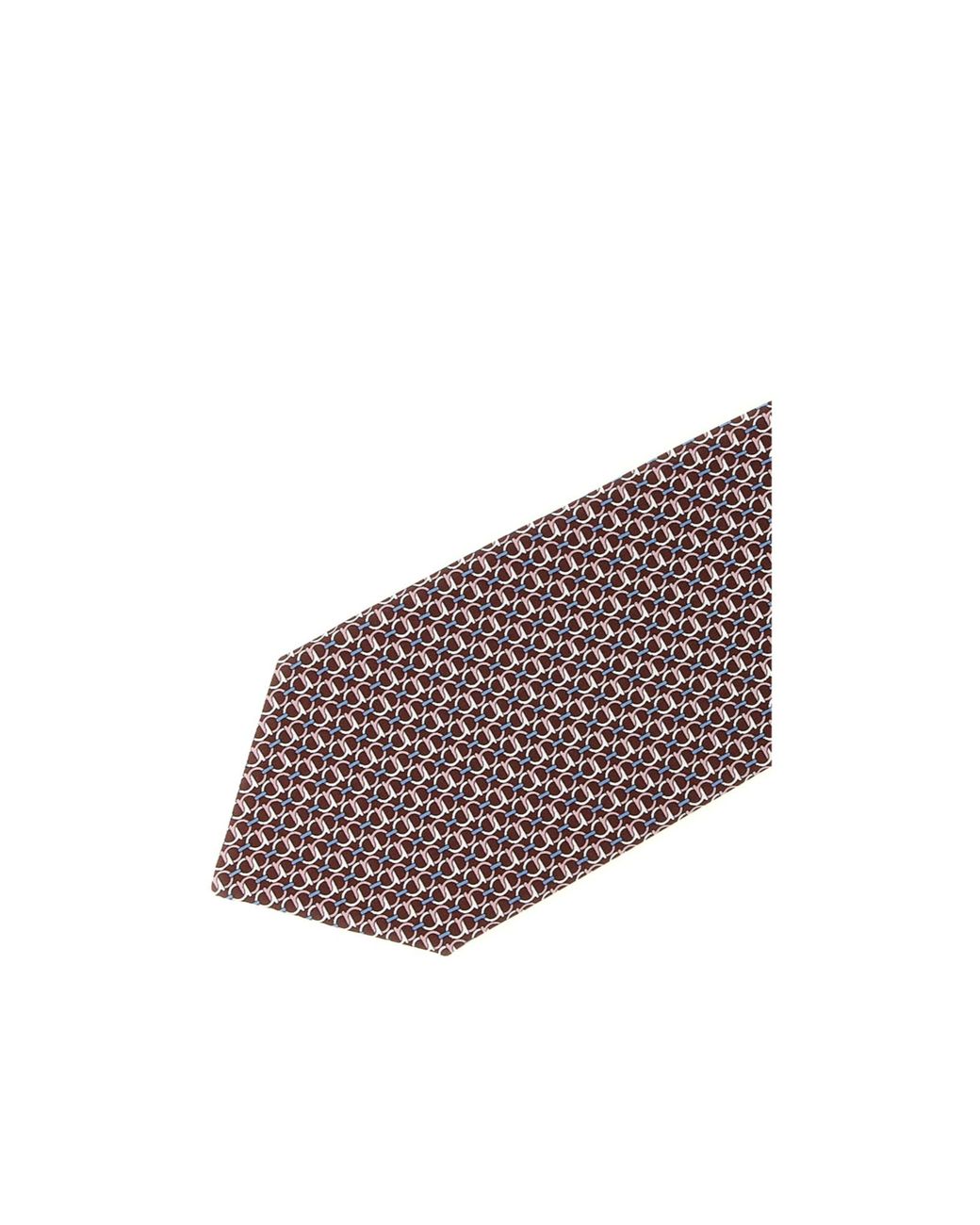 Ferragamo Purple Gancini Links Print Silk Tie for men