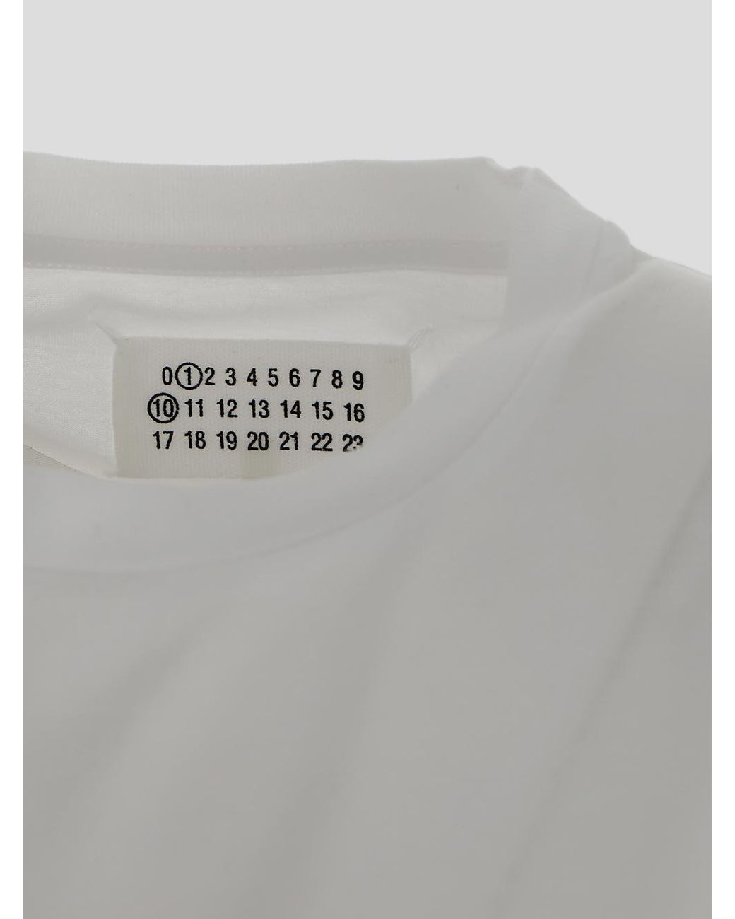 Maison Margiela White Logo Detailed Crewneck T-Shirt