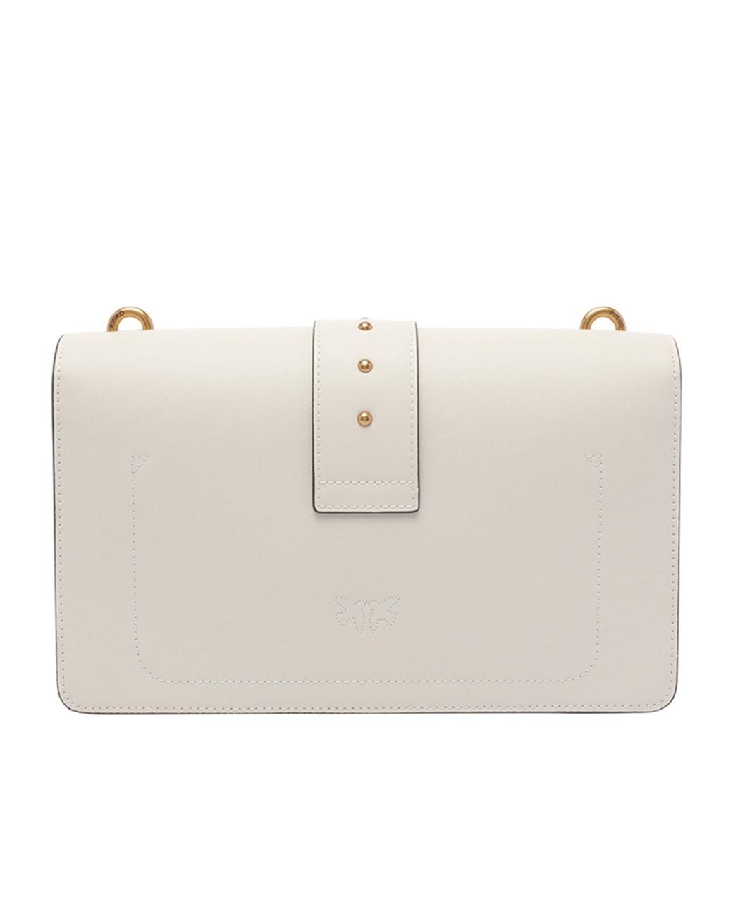 Pinko Natural Logo Plaque Chain Linked Crossbody Bag
