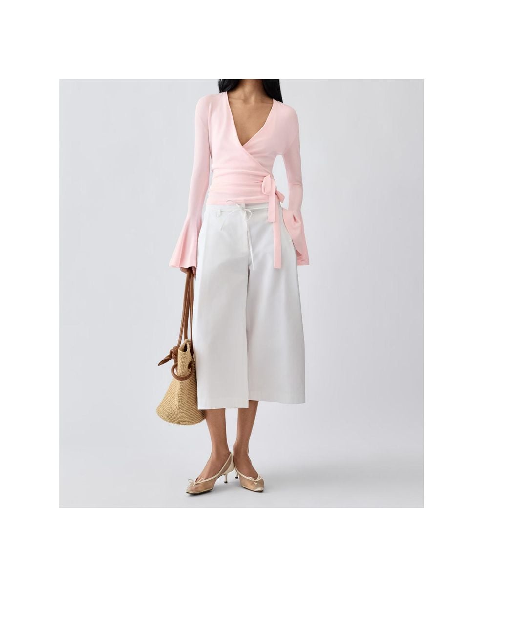 Jacquemus Pink The Paysan Long-Sleeve Knit Wrap Top