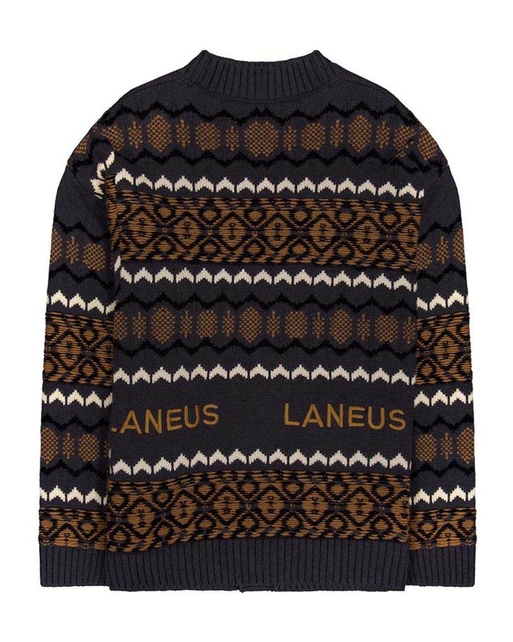 Laneus Black Jacquard Cardigan for men