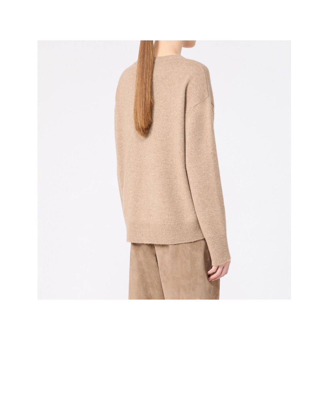 Max Mara Natural Fata V-Neck Knitted Sweater