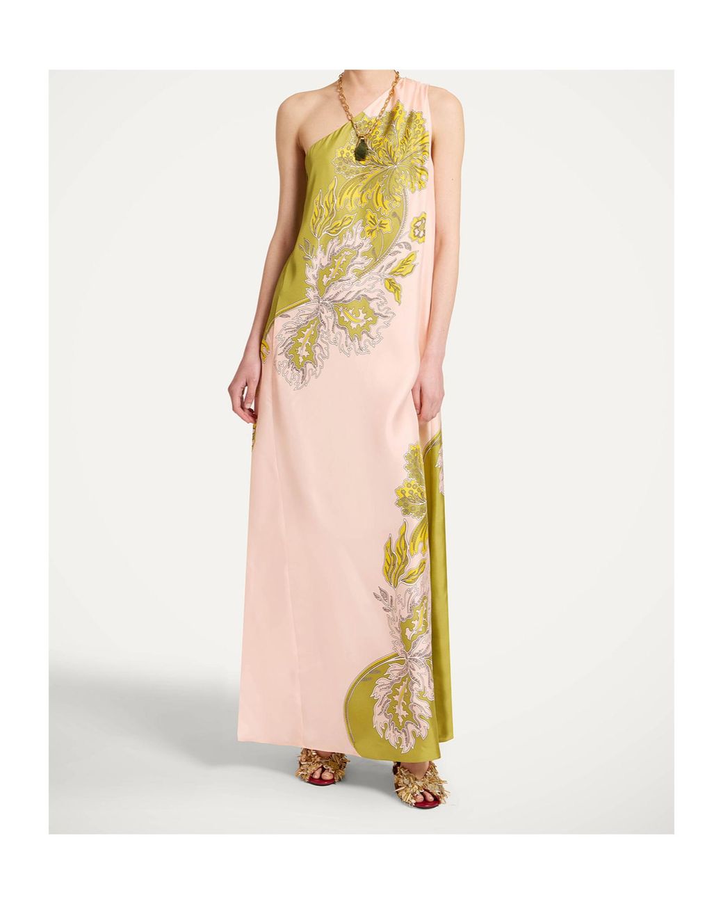 LaDoubleJ Metallic La Doublej Roy Printed One-Shoulder Dress