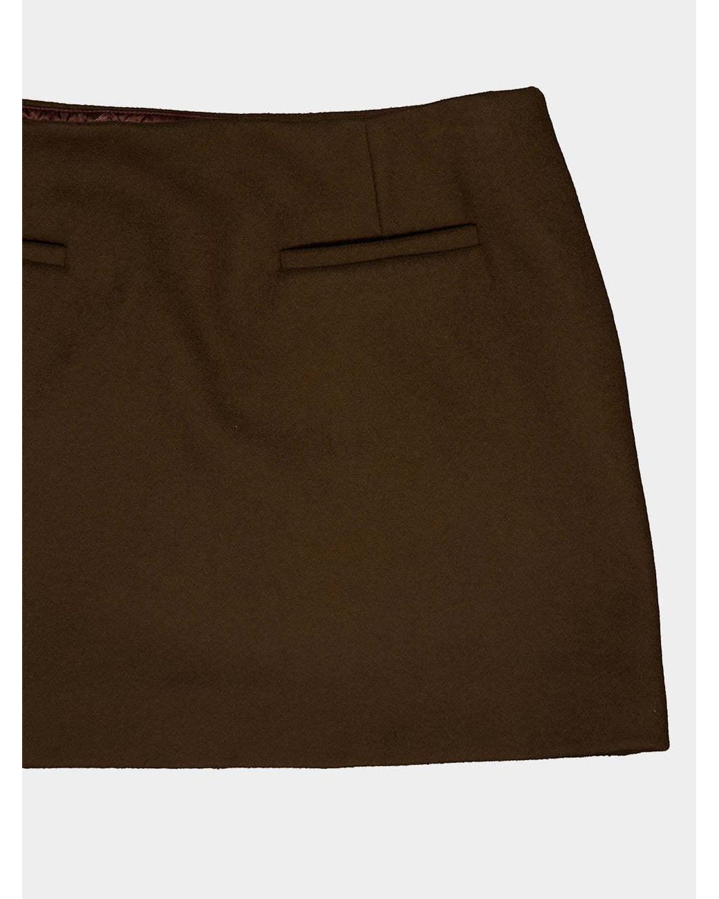 Casablanca Brown Varsity Wool Mini Skirt