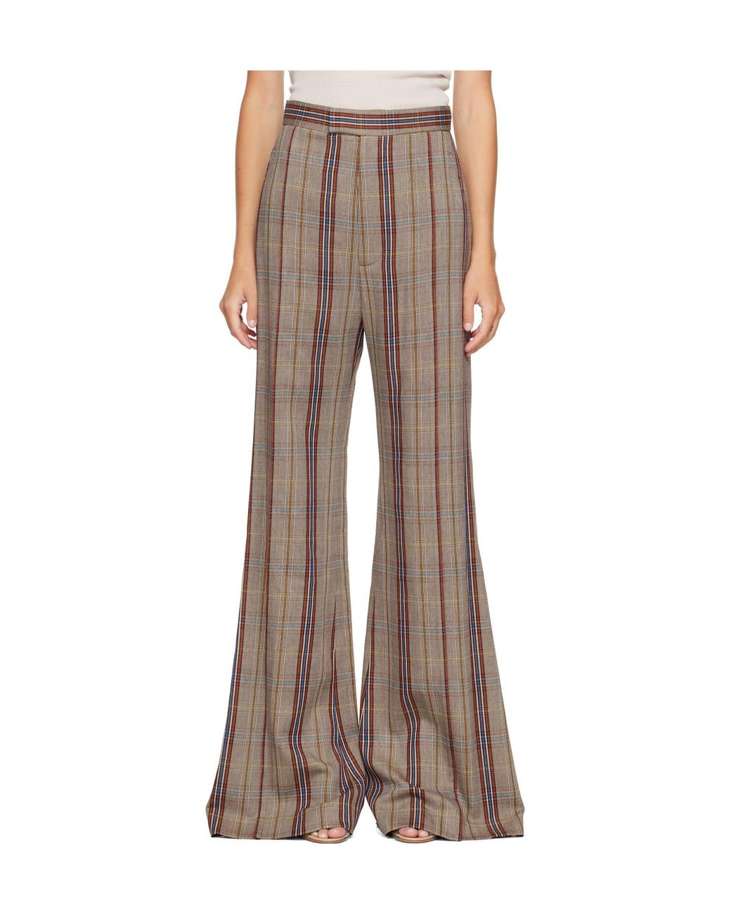 Vivienne Westwood Brown Wide-Leg Checked Pants