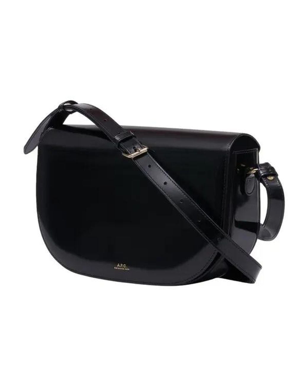 A.P.C. Black Foldover Top Shoulder Bag