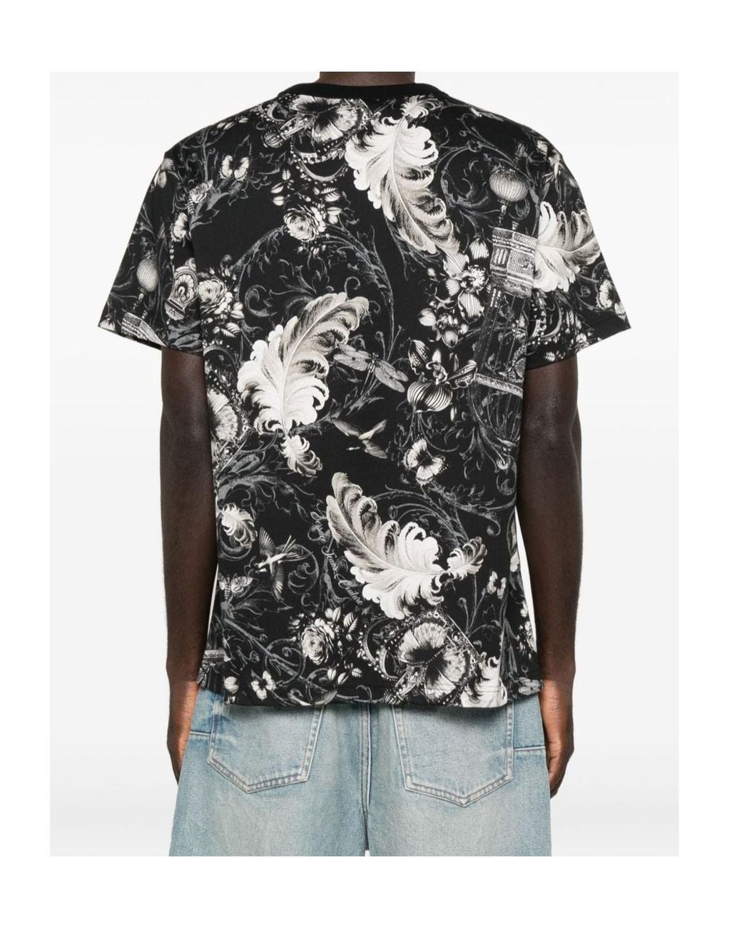 Versace Jeans Black Couture Graphic Printed Crewneck T-Shirt for men