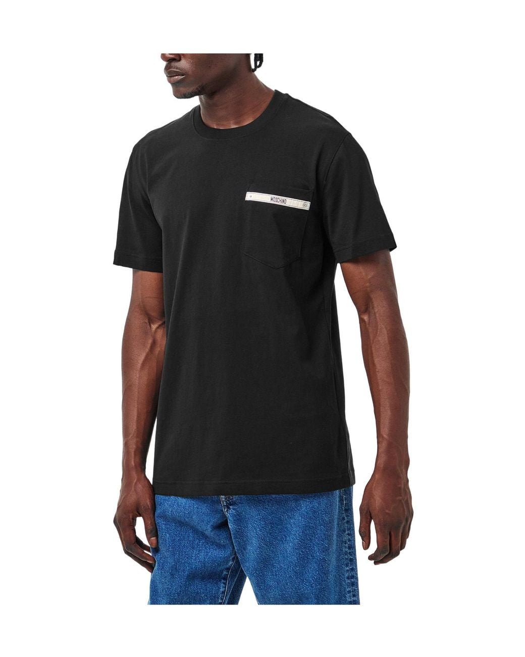 Moschino Black Crewneck Shortsleeve Tee for men