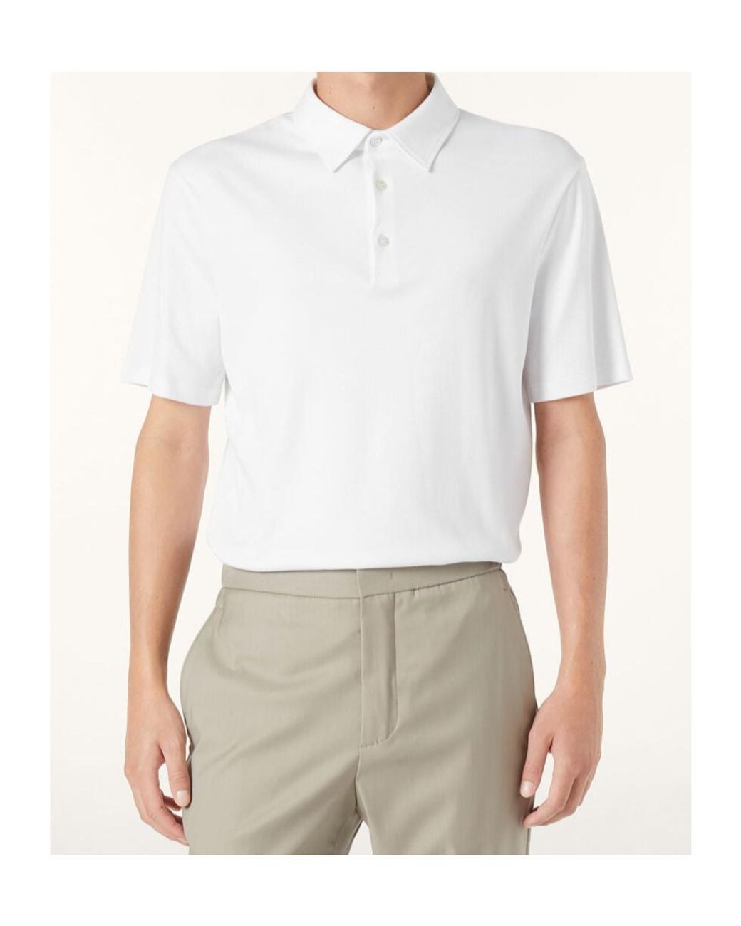 Loro Piana White Tremezzo Polo Shirt for men